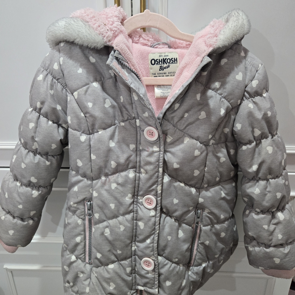 OshKosh B'gosh Gray Heart Puffer Jacket